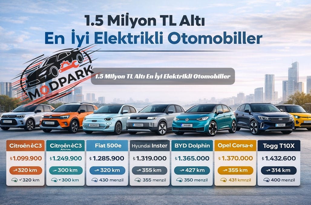 1.5 Milyon TL Altı En İyi Elektrikli Otomobiller