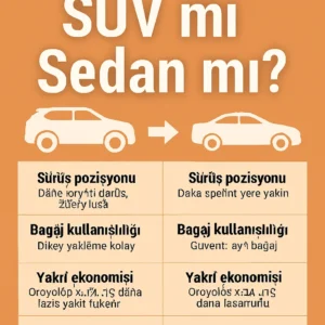 Aileye Mi Yoksa Ekonomiye Mi Öncelik Veriyorsunuz? SUV mu Sedan mı Kararı SUV mu sedan mı; SUV avantajları; sedan yakıt ekonomisi; ikinci el piyasası 2026
